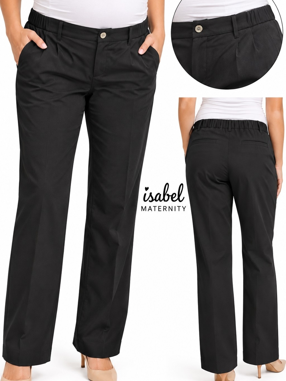 Isabel Maternity by Ingrid & Isabel Black Straight-Leg Maternity Trousers